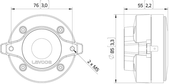Фото Драйвер ВЧ Lavoce DF10.101L компрессионный 40 Вт 8 Ом