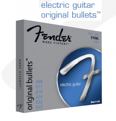 Фото FENDER STRINGS NEW ORIGINAL BULLET 3150L PURE NKL BULLET END 9-42, струны для электрогитары, никель