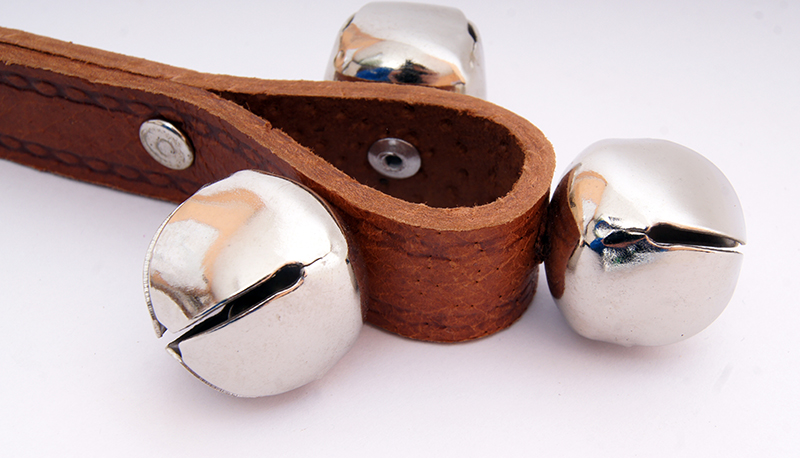 Фото Колокольчики (шарики) на кожаной ручке (3 колокольчика) Fleet FLT-G11-3A