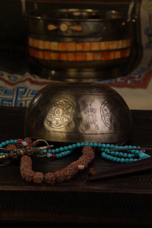 Фото Кованная поющая чаша Lingom Full Carving SBLN-FC