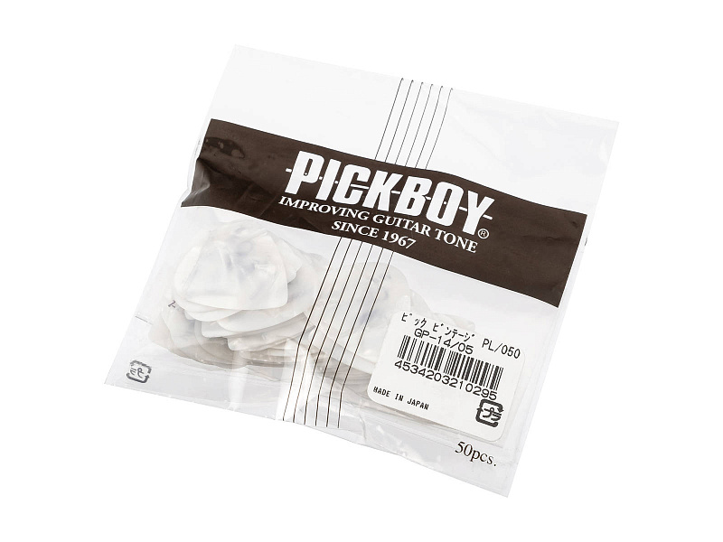 Фото Медиаторы Pickboy GP-14/05 Celluloid Vintage Classic White Pearl