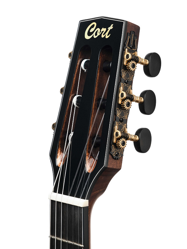 Фото Gold-OC8-NYLON-WCASE-NAT Классическая гитара со звукоснимателем, с вырезом, с чехлом, Cort
