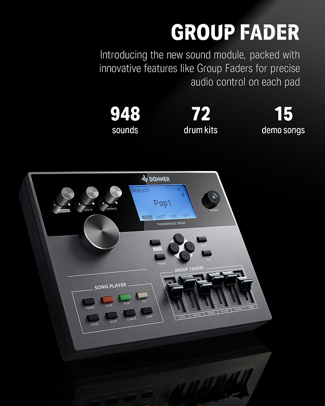 Фото Электронная ударная установка DONNER DED-500 Professional Digital Drum Kits