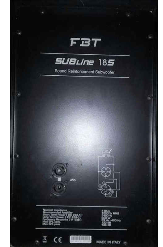 Фото Пассивный сабвуфер FBT SUBLINE18S