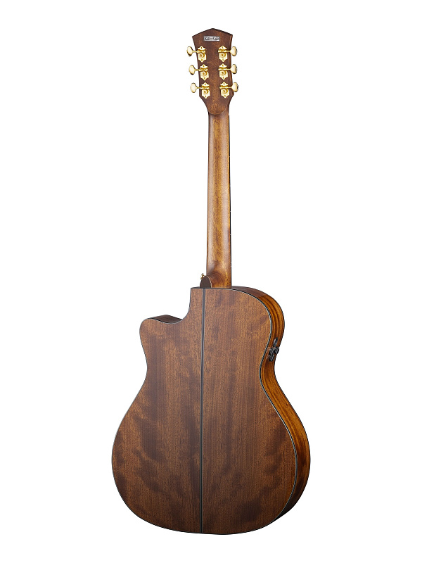 Фото Gold-A6-WCASE-NAT Электро-акустическая гитара, с вырезом, цвет натуральный, с чехлом, Cort