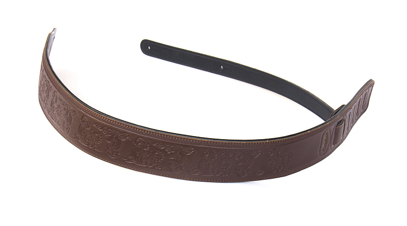 Фото Коричневый кожаный ремень для гитары Euphony