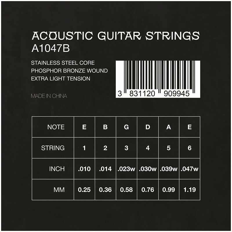 Фото Струны для акустической гитары VESTON A1047 B