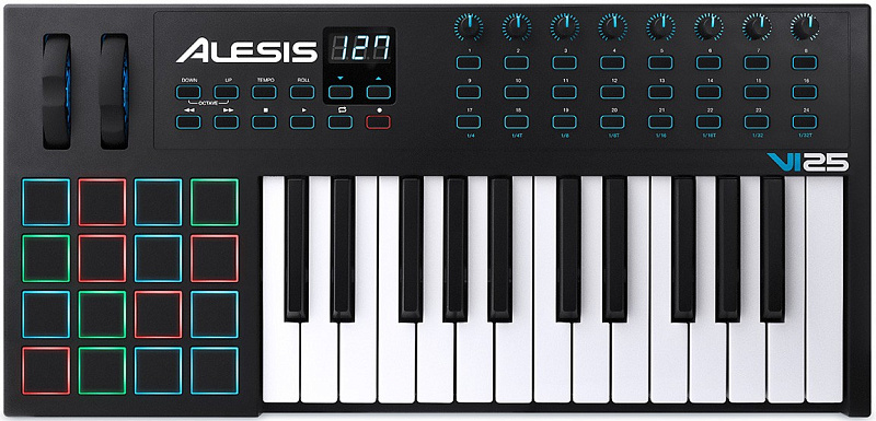 Фото ALESIS VI25 миди клавиатура с послекасанием 25 клавиш