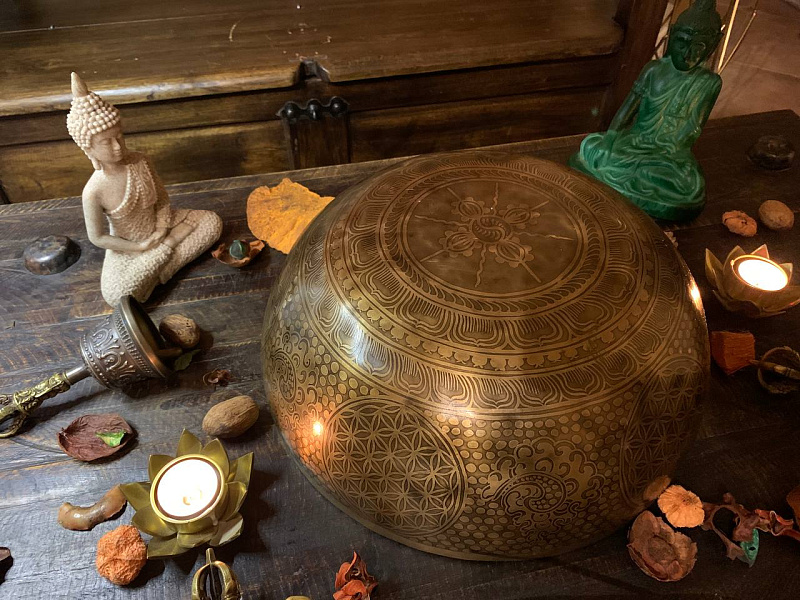 Фото Поющая чаша кованная Etchin Carving - SBEC XXL